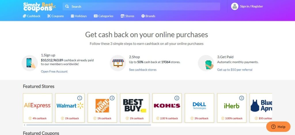 Simply Best Coupon Cashback Site