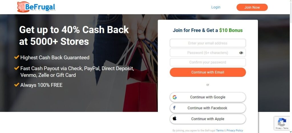 BeFrugal Cashback Site