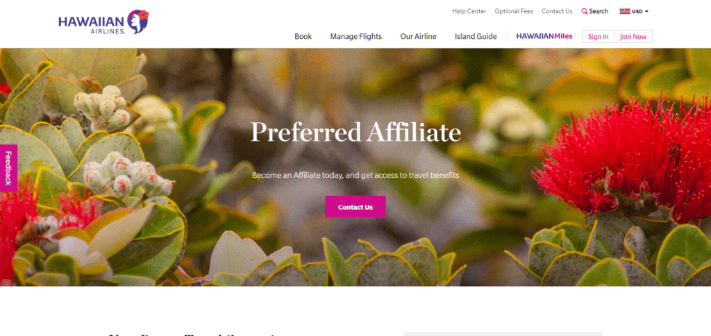 Hawaiian Airlines Preferred Affiliate Program